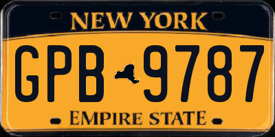 NY license plate GPB9787
