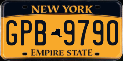 NY license plate GPB9790