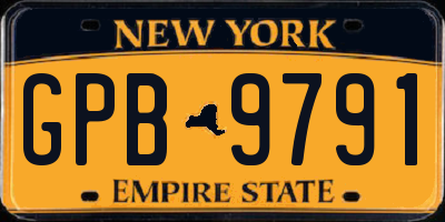 NY license plate GPB9791