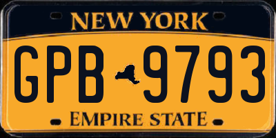 NY license plate GPB9793