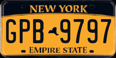 NY license plate GPB9797