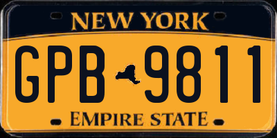 NY license plate GPB9811