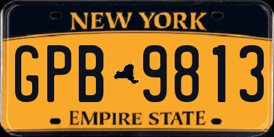 NY license plate GPB9813