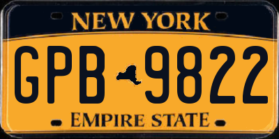 NY license plate GPB9822