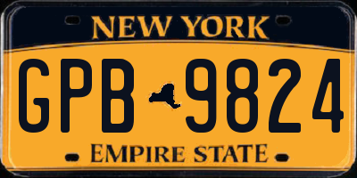 NY license plate GPB9824