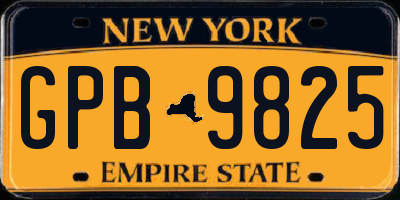 NY license plate GPB9825