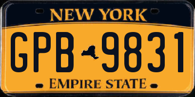 NY license plate GPB9831