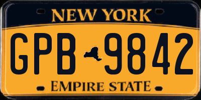 NY license plate GPB9842