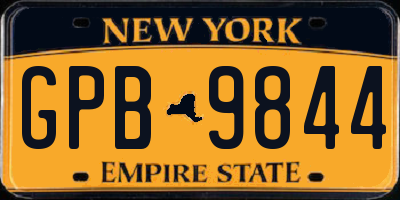 NY license plate GPB9844