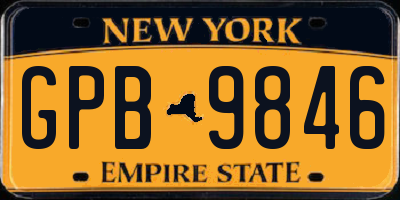 NY license plate GPB9846
