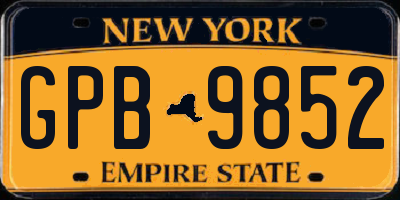 NY license plate GPB9852
