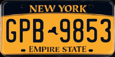 NY license plate GPB9853
