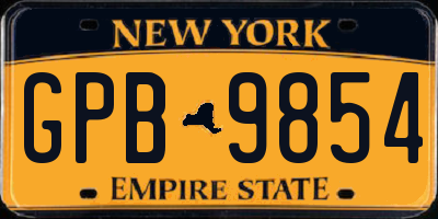 NY license plate GPB9854