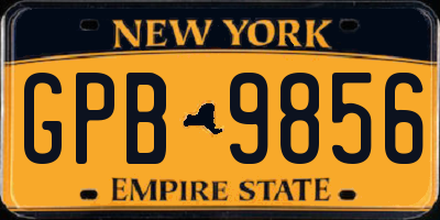 NY license plate GPB9856