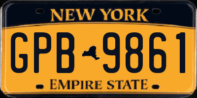 NY license plate GPB9861