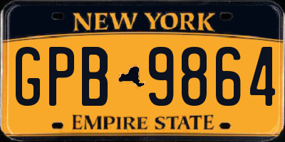 NY license plate GPB9864