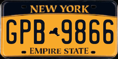 NY license plate GPB9866
