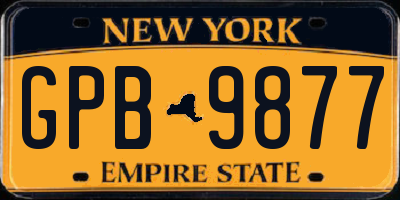 NY license plate GPB9877
