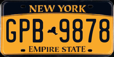 NY license plate GPB9878