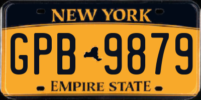 NY license plate GPB9879