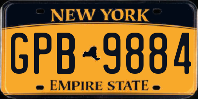 NY license plate GPB9884