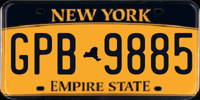 NY license plate GPB9885