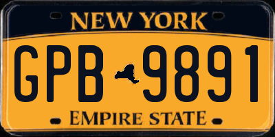 NY license plate GPB9891