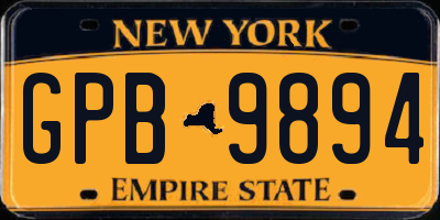 NY license plate GPB9894