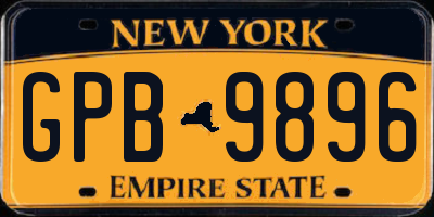NY license plate GPB9896