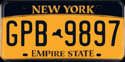 NY license plate GPB9897
