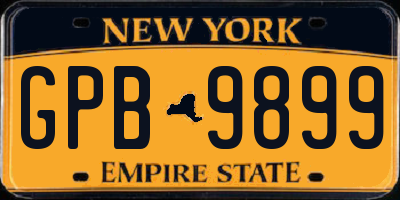 NY license plate GPB9899