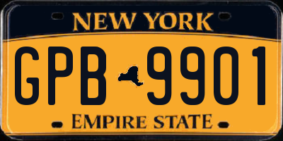 NY license plate GPB9901