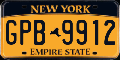 NY license plate GPB9912