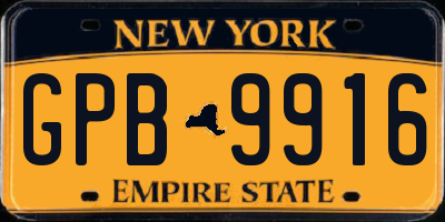 NY license plate GPB9916