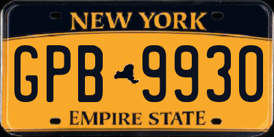 NY license plate GPB9930