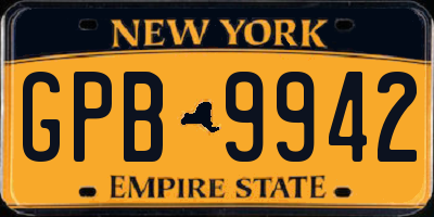 NY license plate GPB9942