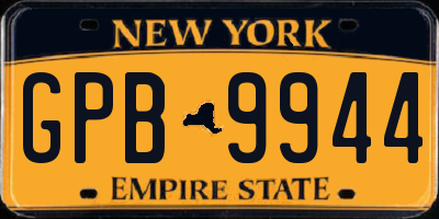 NY license plate GPB9944