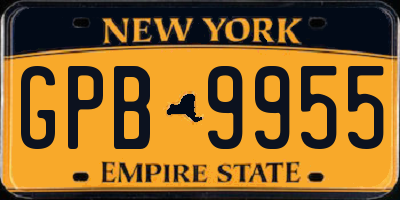 NY license plate GPB9955