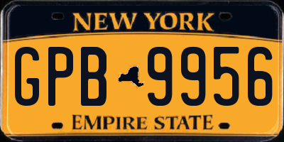 NY license plate GPB9956