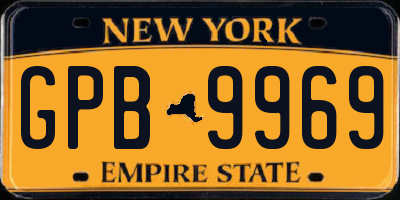 NY license plate GPB9969