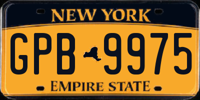 NY license plate GPB9975
