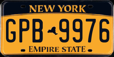 NY license plate GPB9976