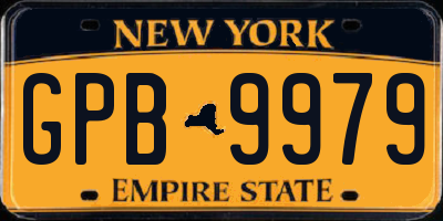 NY license plate GPB9979