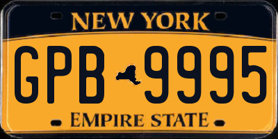 NY license plate GPB9995