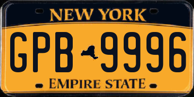 NY license plate GPB9996