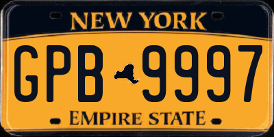 NY license plate GPB9997