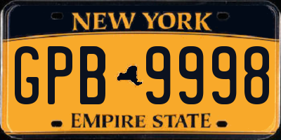 NY license plate GPB9998