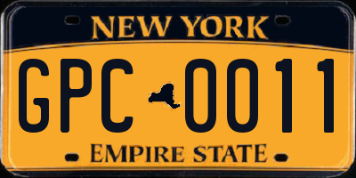 NY license plate GPC0011