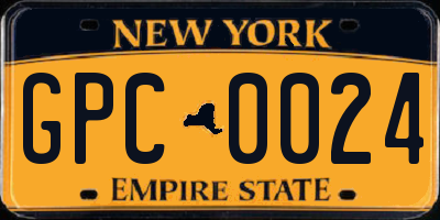 NY license plate GPC0024