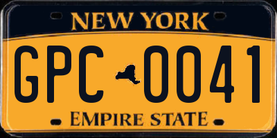 NY license plate GPC0041